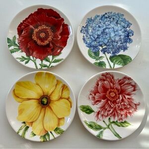 Pier 1 “Floral Medley” Appetizer/Dessert Plates (Set of 4)